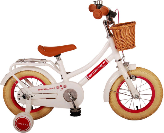 Volare Excellent Kinderfiets - Meisjes - 12 inch - Wit - 3-5 jaar bij Fietstotaal