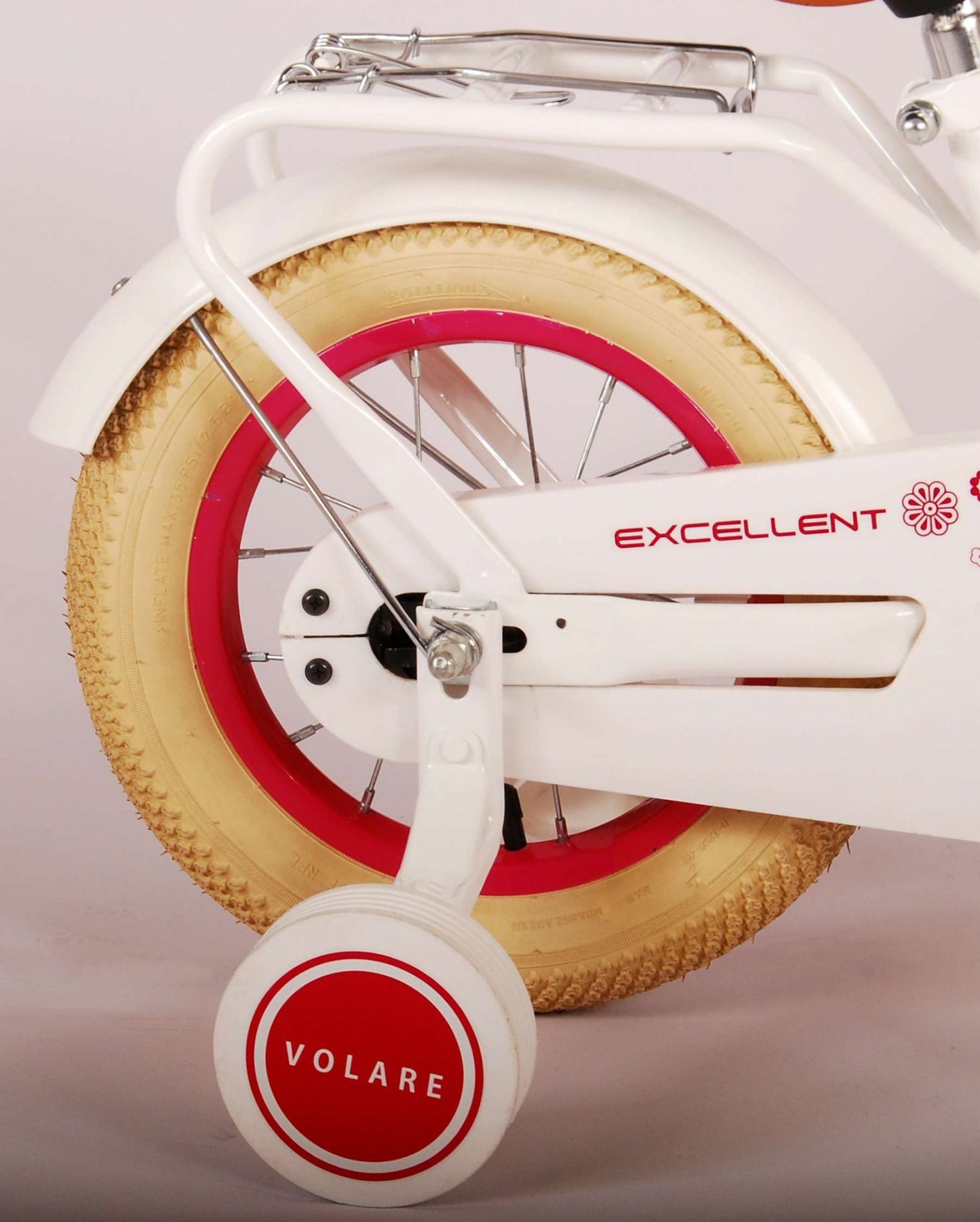 Volare Excellent Kinderfiets - Meisjes - 12 inch - Wit - 3-5 jaar extra afbeelding 5