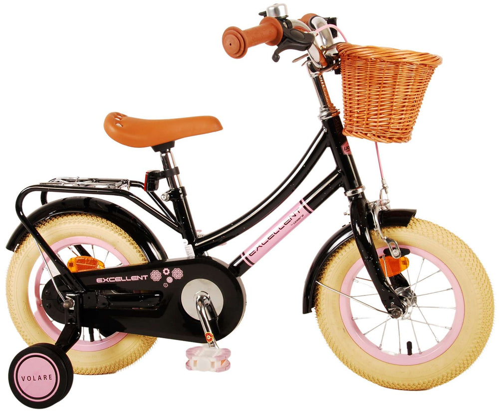 Volare Excellent Kinderfiets - Meisjes - 12 inch - Zwart - 3-5 jaar extra afbeelding 3