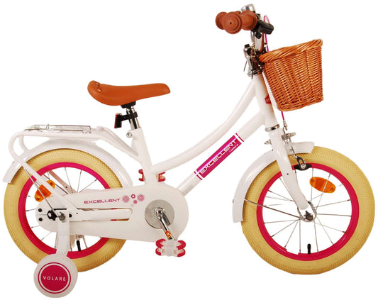 Volare Excellent Kinderfiets - Meisjes - 14 inch - Wit - 3-5 jaar bij Fietstotaal