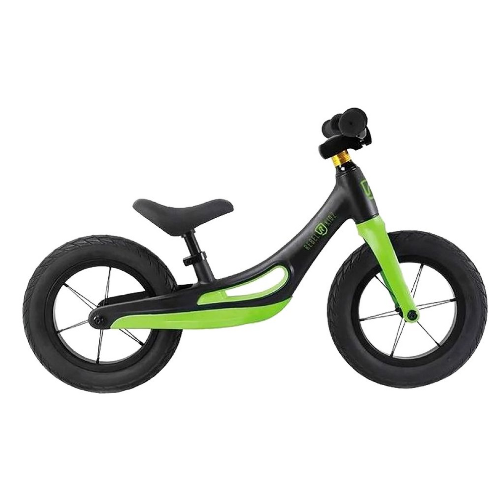 Rebel Kidz Aluminium Loopfiets Zwart-Groen - 3-5 jaar bij Fietstotaal