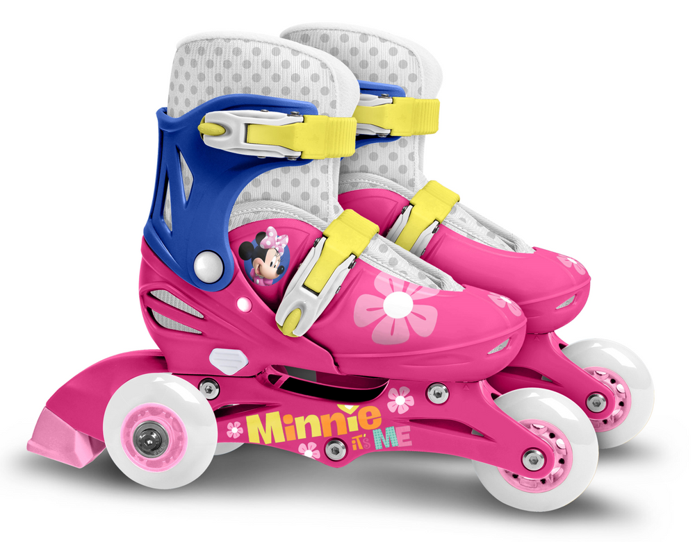 Disney Minnie Skates Roze 2 of 3-wielen Verstelbaar Maat 27-30 - Vanaf 8 jaar bij Fietstotaal