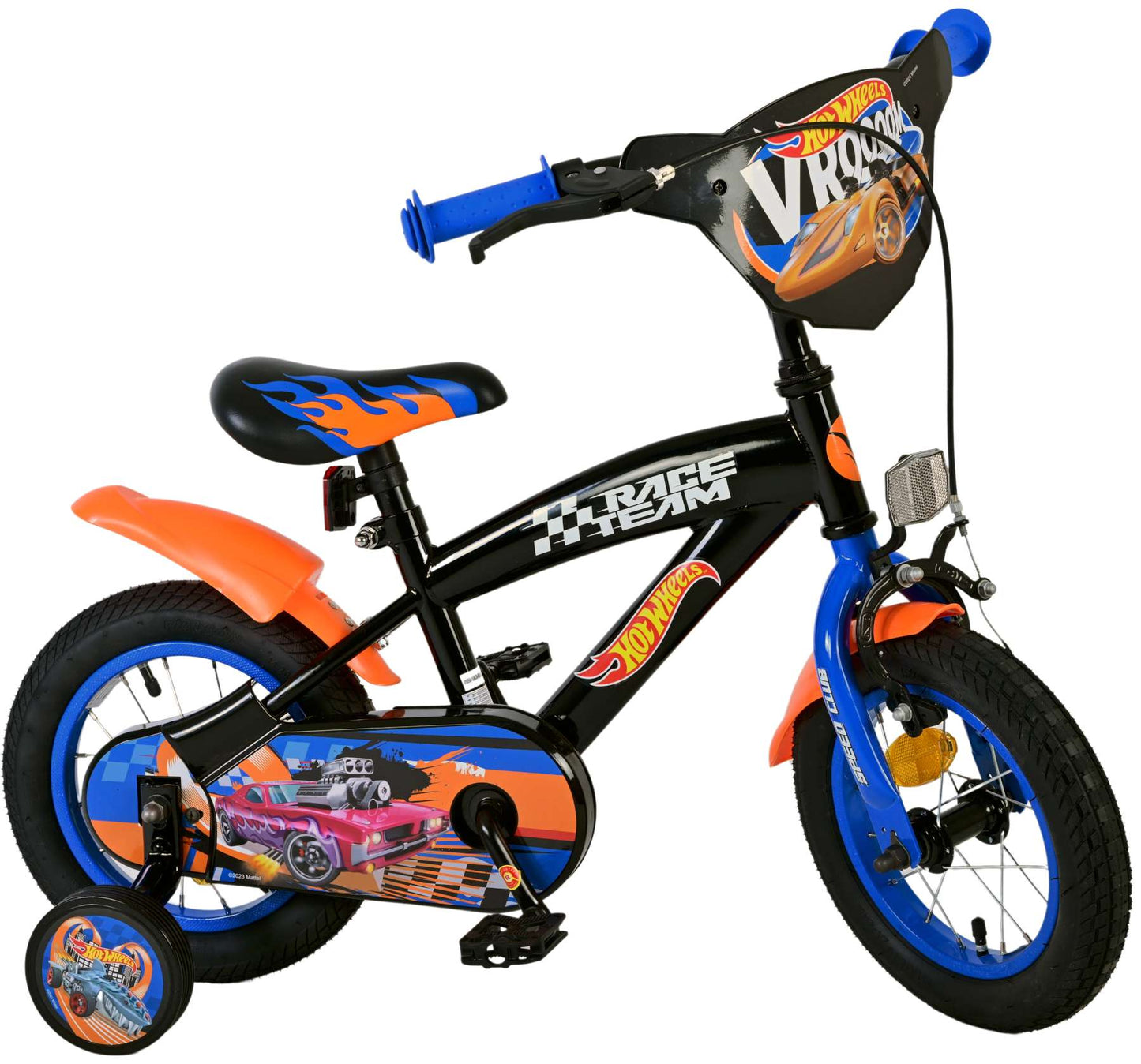 Hot Wheels Kinderfiets - Jongens - 12 inch - Zwart Oranje Blauw - Zwart, Blauw, Oranje - 3-5 jaar extra afbeelding 3