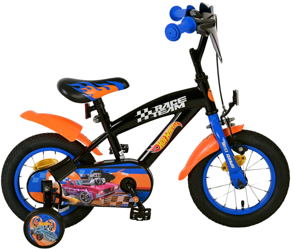 Hot Wheels Kinderfiets - Jongens - 12 inch - Zwart Oranje Blauw - Zwart, Blauw, Oranje - 3-5 jaar bij Fietstotaal