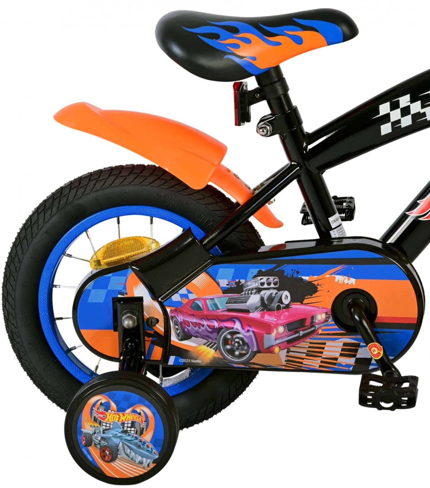Hot Wheels Kinderfiets - Jongens - 12 inch - Zwart Oranje Blauw - Zwart, Blauw, Oranje - 3-5 jaar extra afbeelding 4