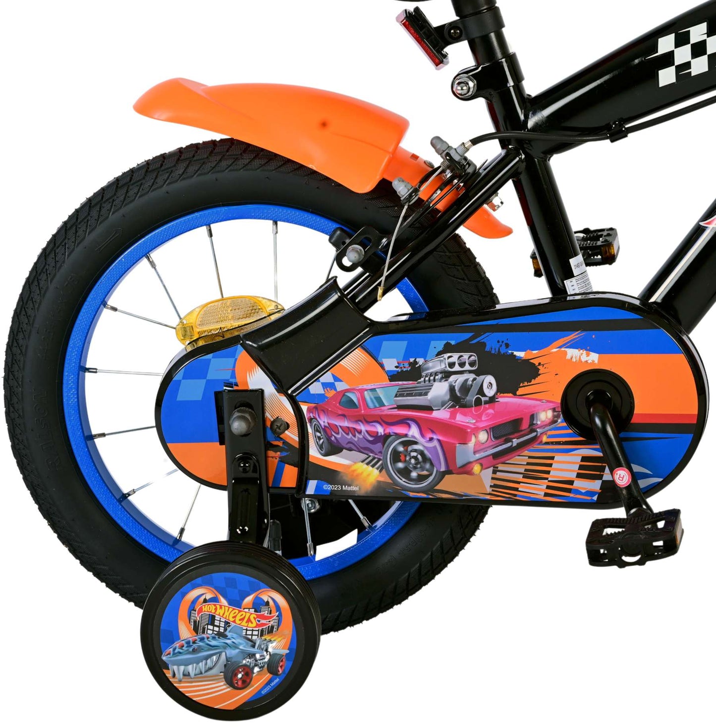 Hot Wheels Kinderfiets - Jongens - 14 inch - Zwart Oranje Blauw - Zwart, Blauw, Oranje - 3-5 jaar extra afbeelding 5