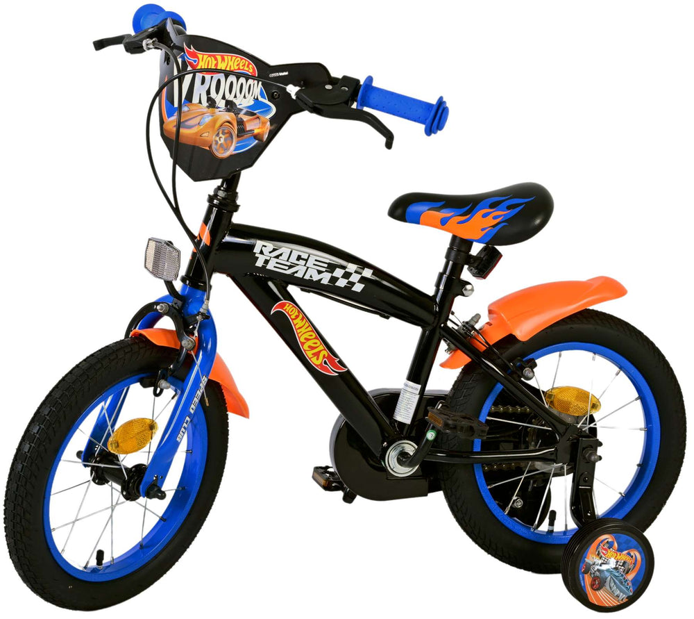 Hot Wheels Kinderfiets - Jongens - 14 inch - Zwart Oranje Blauw - Zwart, Blauw, Oranje - 3-5 jaar extra afbeelding 10