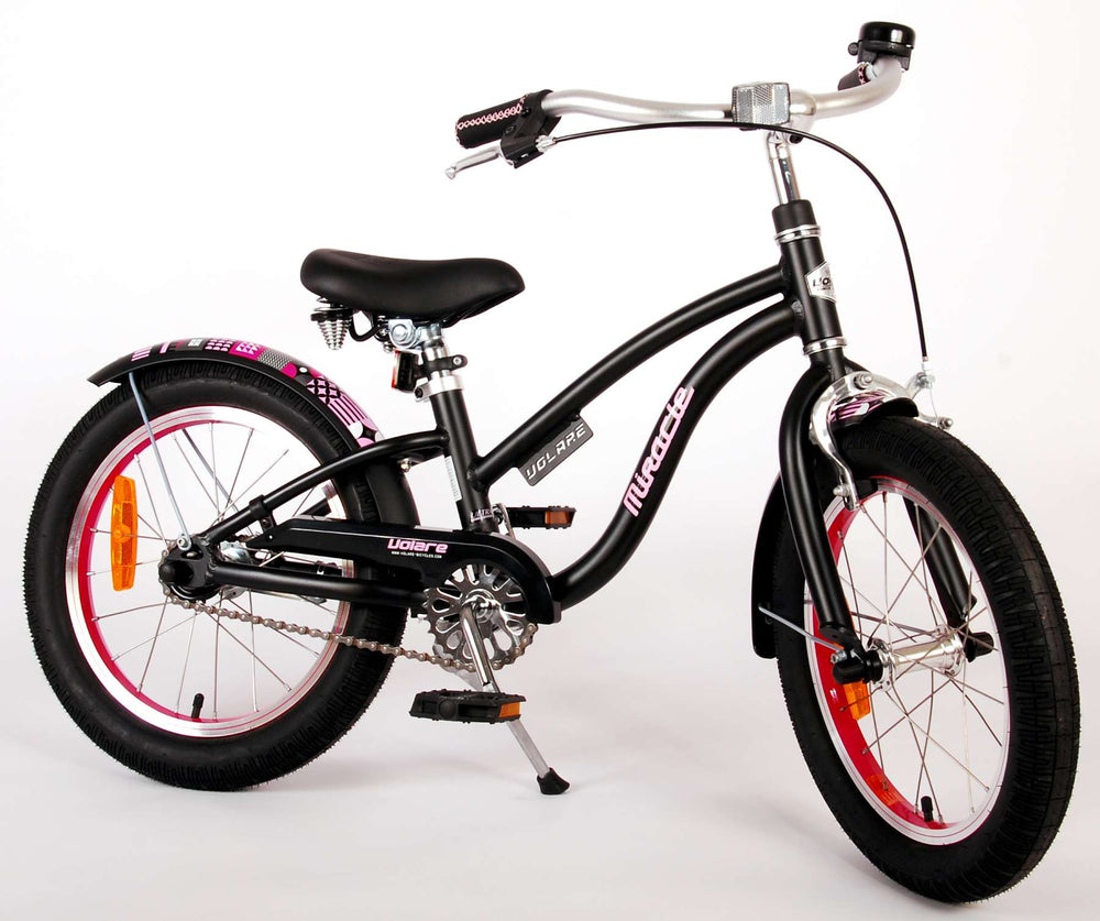 Volare Miracle Cruiser Kinderfiets - Meisjes- 16 inch - Mat Zwart - Prime Collection - 4-6 jaar extra afbeelding 4