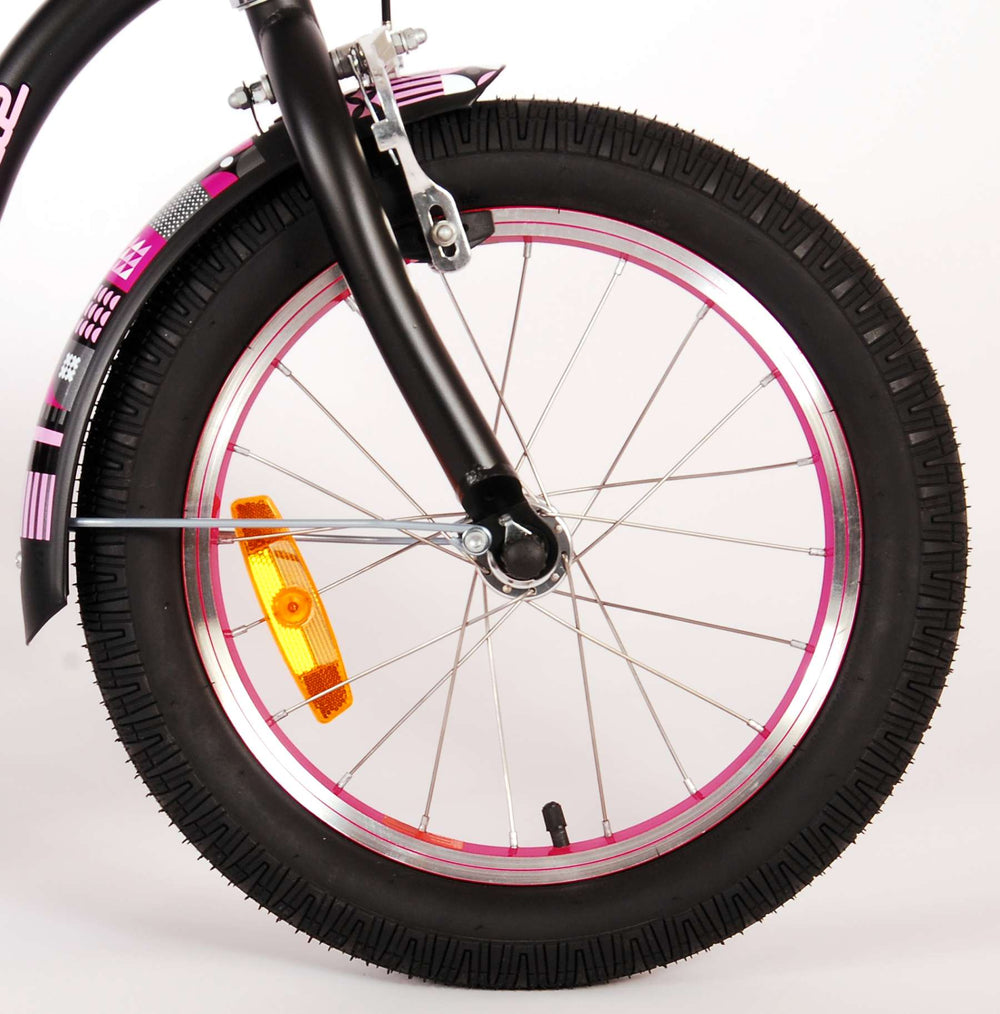 Volare Miracle Cruiser Kinderfiets - Meisjes- 16 inch - Mat Zwart - Prime Collection - 4-6 jaar extra afbeelding 6