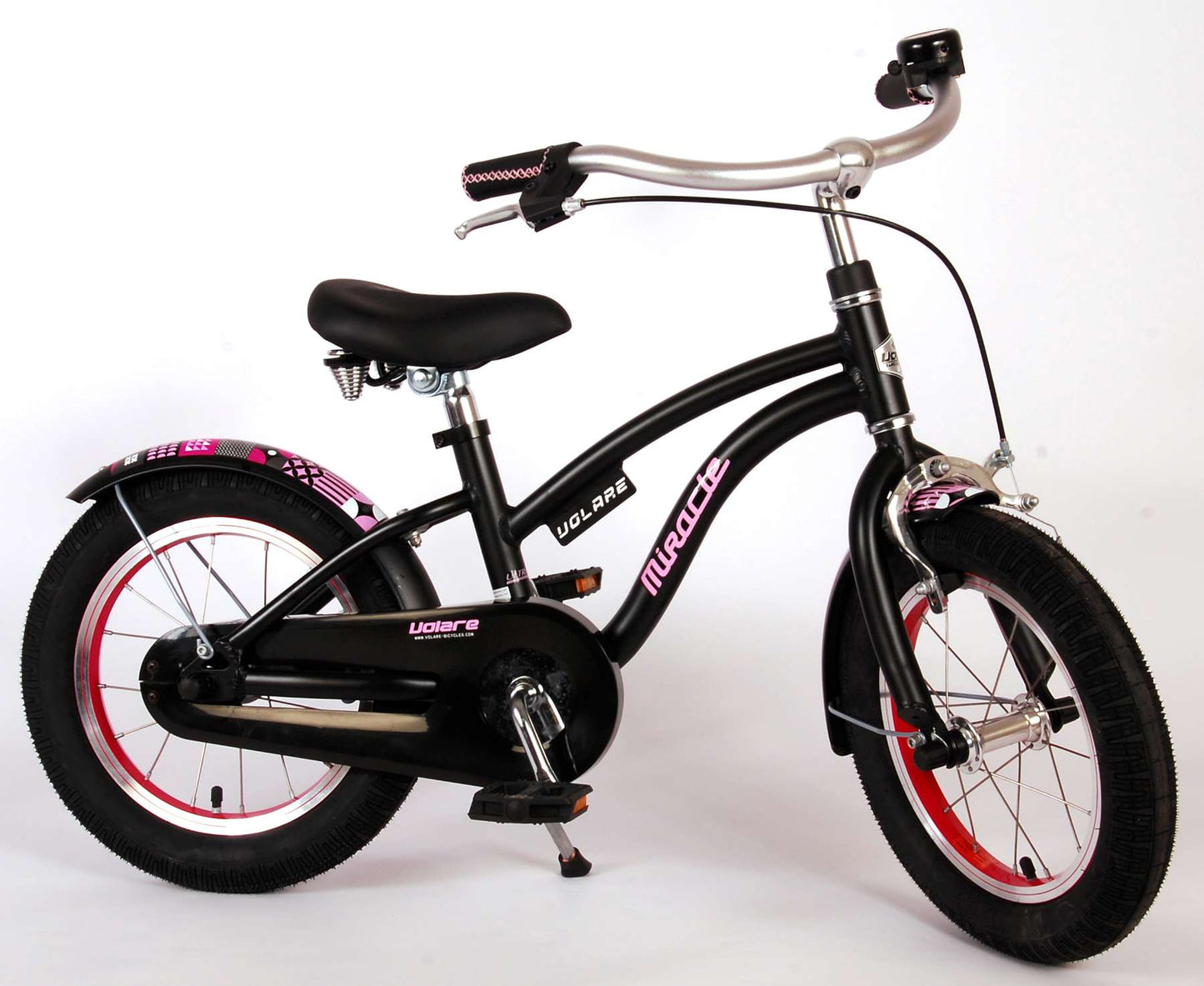 Volare Miracle Kinderfiets - Meisjes - 14 inch - Mat Zwart - Prime Collection - 3-5 jaar extra afbeelding 4