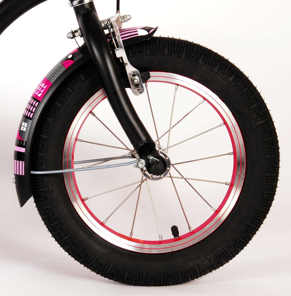 Volare Miracle Kinderfiets - Meisjes - 14 inch - Mat Zwart - Prime Collection - 3-5 jaar extra afbeelding 6