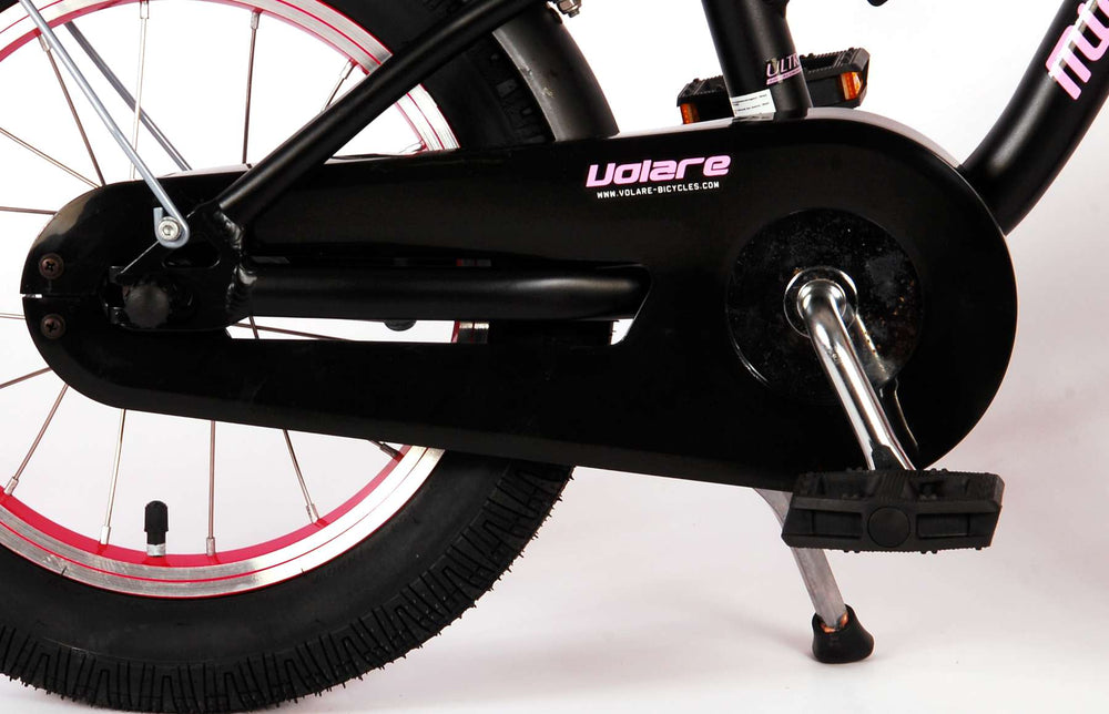 Volare Miracle Kinderfiets - Meisjes - 14 inch - Mat Zwart - Prime Collection - 3-5 jaar extra afbeelding 7