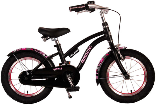 Volare Miracle Kinderfiets - Meisjes - 14 inch - Mat Zwart - Prime Collection - 3-5 jaar bij Fietstotaal