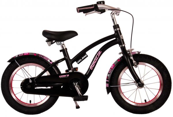 Volare Miracle Kinderfiets - Meisjes - 14 inch - Mat Zwart - Prime Collection - 3-5 jaar extra afbeelding 2