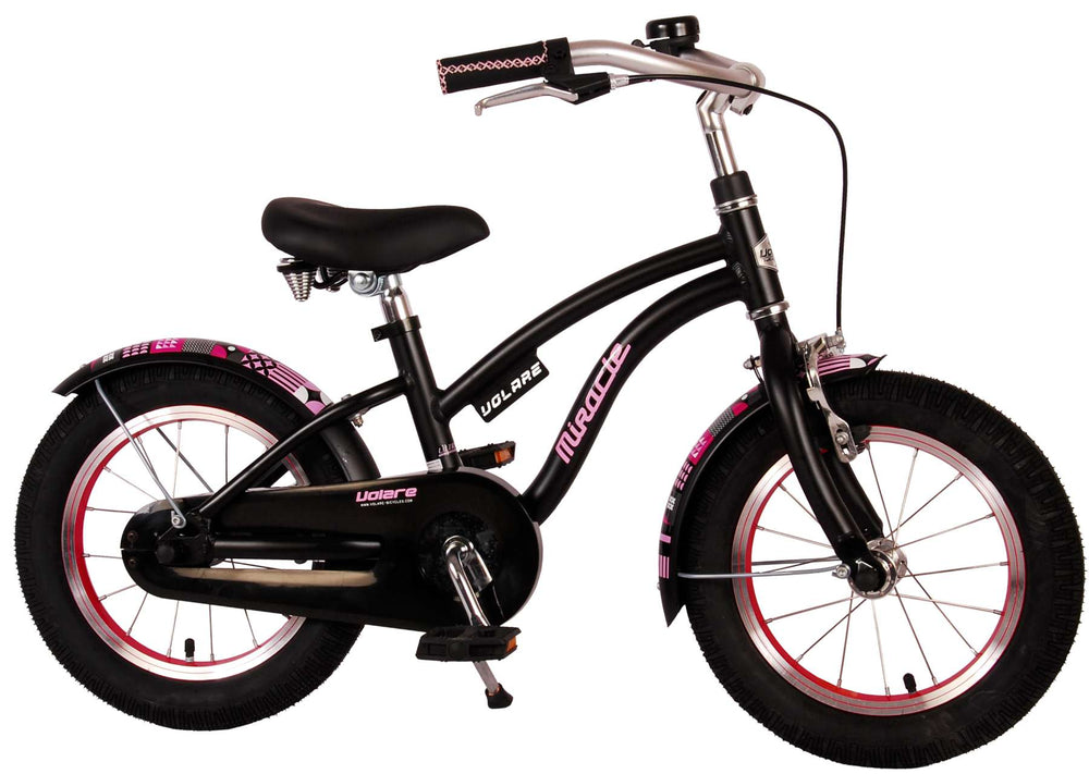Volare Miracle Kinderfiets - Meisjes - 14 inch - Mat Zwart - Prime Collection - 3-5 jaar extra afbeelding 3
