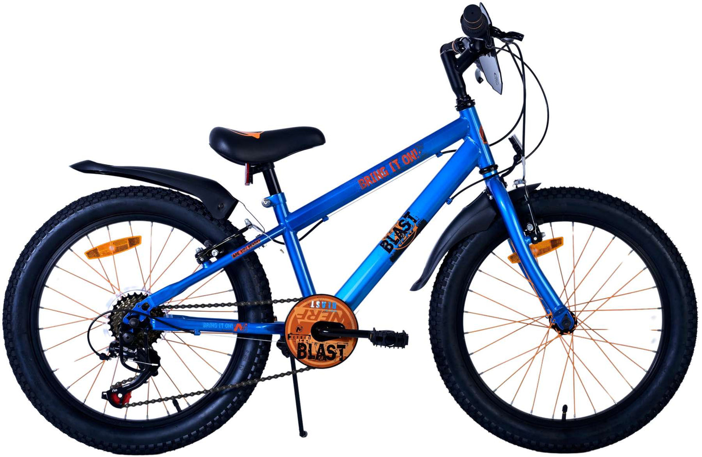NERF Kinderfiets - Jongens - 20 inch - Satijn Blauw - 6 Speed - 6 versnellingen - 6-8 jaar bij Fietstotaal