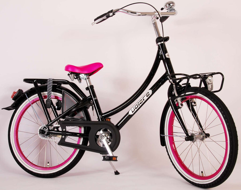Volare Classic Oma Kinderfiets - Meisjes - 20 inch - Zwart met glitters - 6-8 jaar extra afbeelding 4