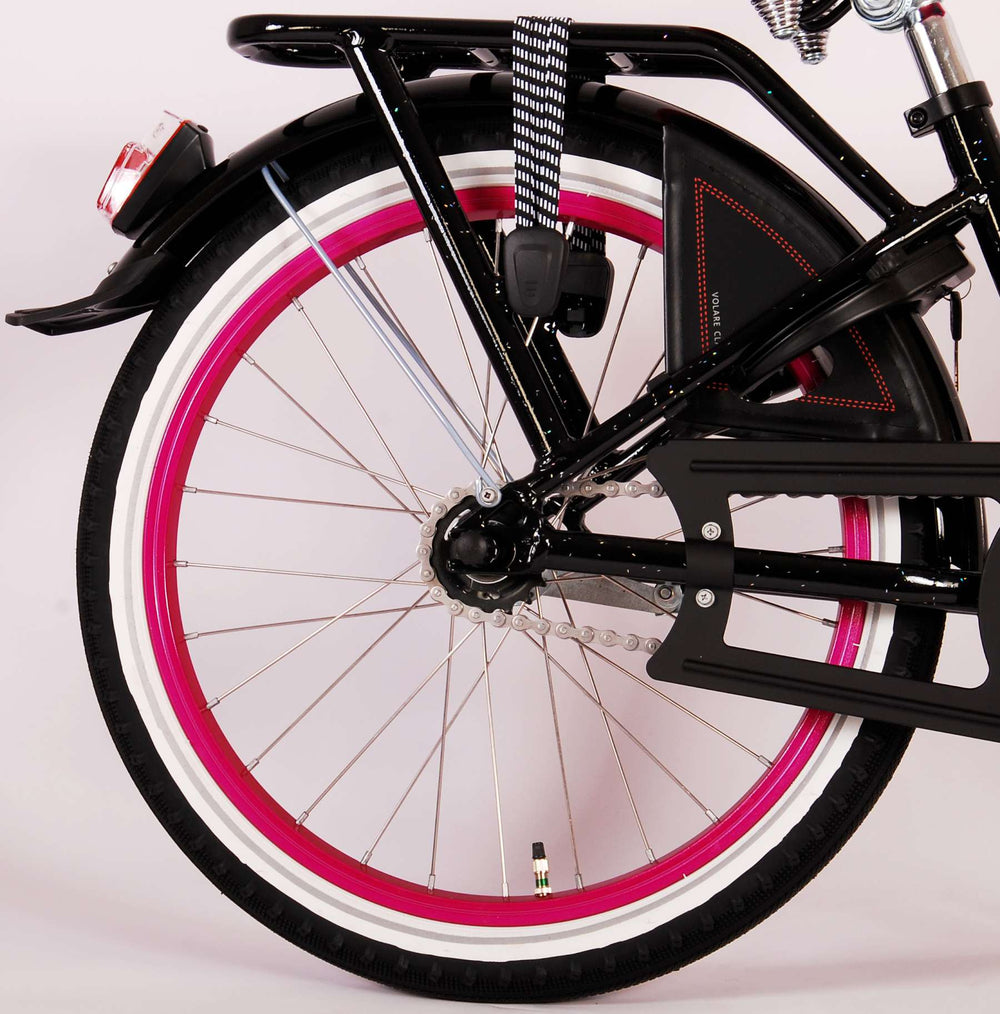 Volare Classic Oma Kinderfiets - Meisjes - 20 inch - Zwart met glitters - 6-8 jaar extra afbeelding 5