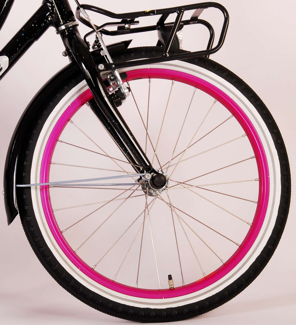 Volare Classic Oma Kinderfiets - Meisjes - 20 inch - Zwart met glitters - 6-8 jaar extra afbeelding 6