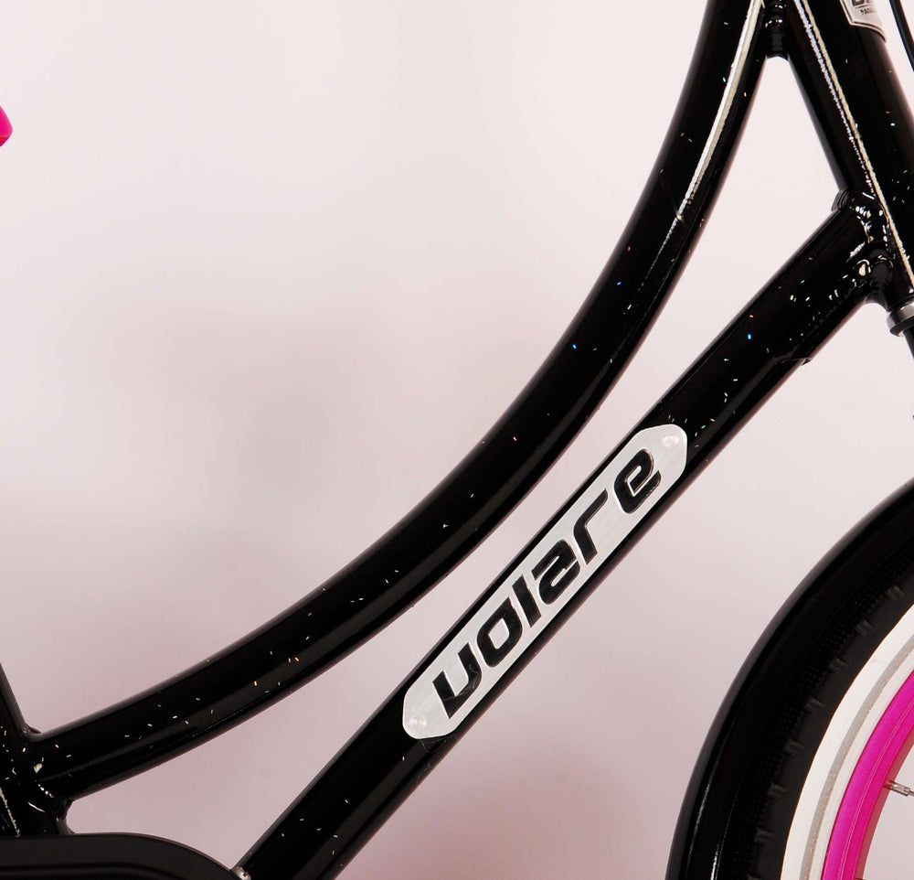 Volare Classic Oma Kinderfiets - Meisjes - 20 inch - Zwart met glitters - 6-8 jaar extra afbeelding 8
