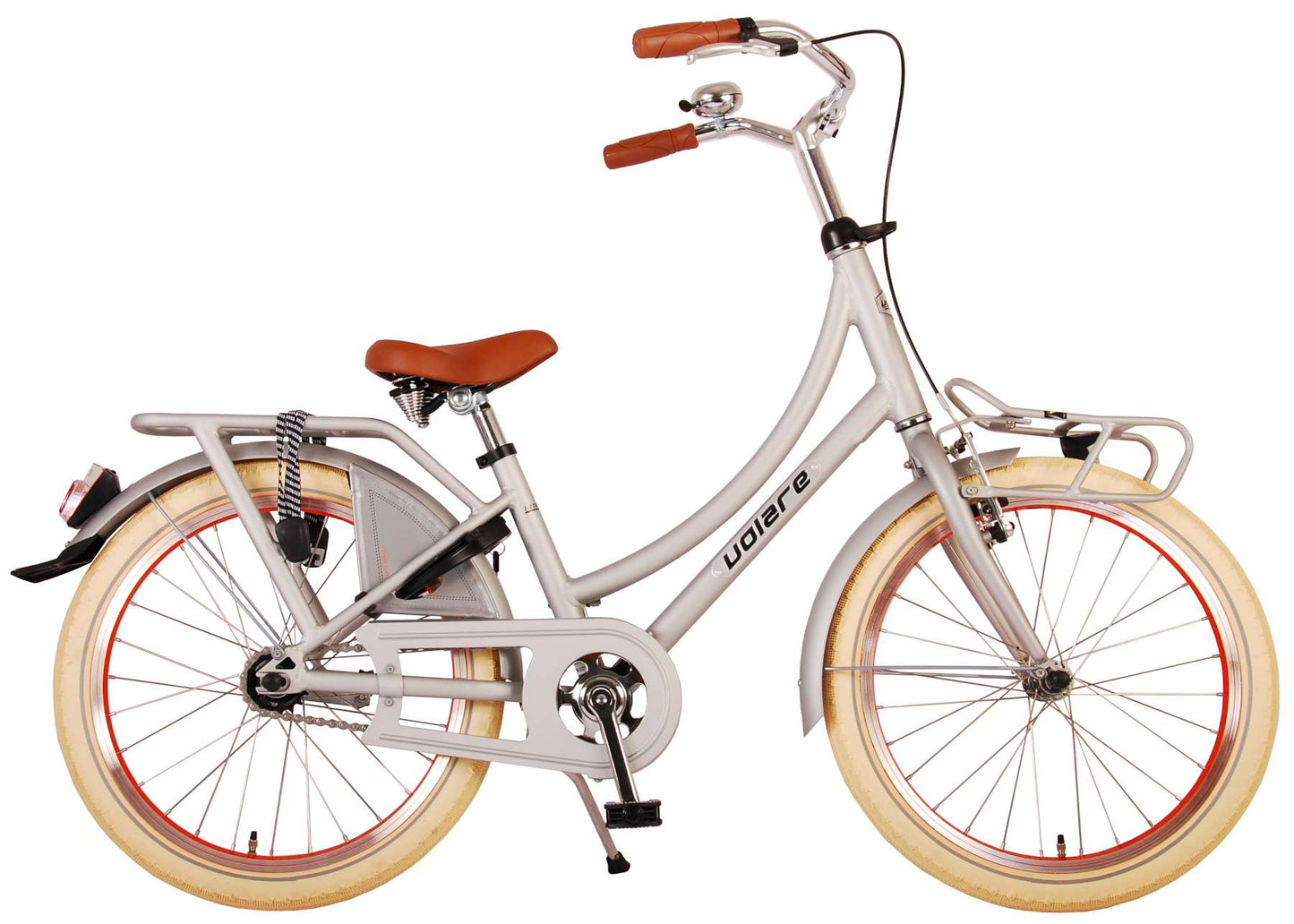 Volare Classic Oma Kinderfiets - Meisjes - 20 inch - Mat Zilver - 6-8 jaar bij Fietstotaal