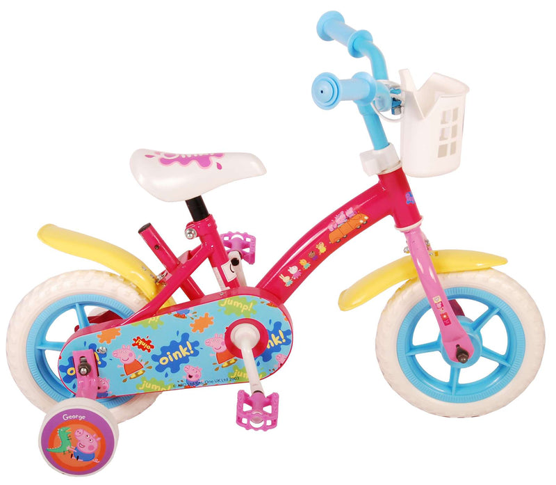 Peppa Pig Kinderfiets - Meisjes - 10 inch - Roze/Blauw - Doortrapper - Blauw, Roze - 2-4 jaar