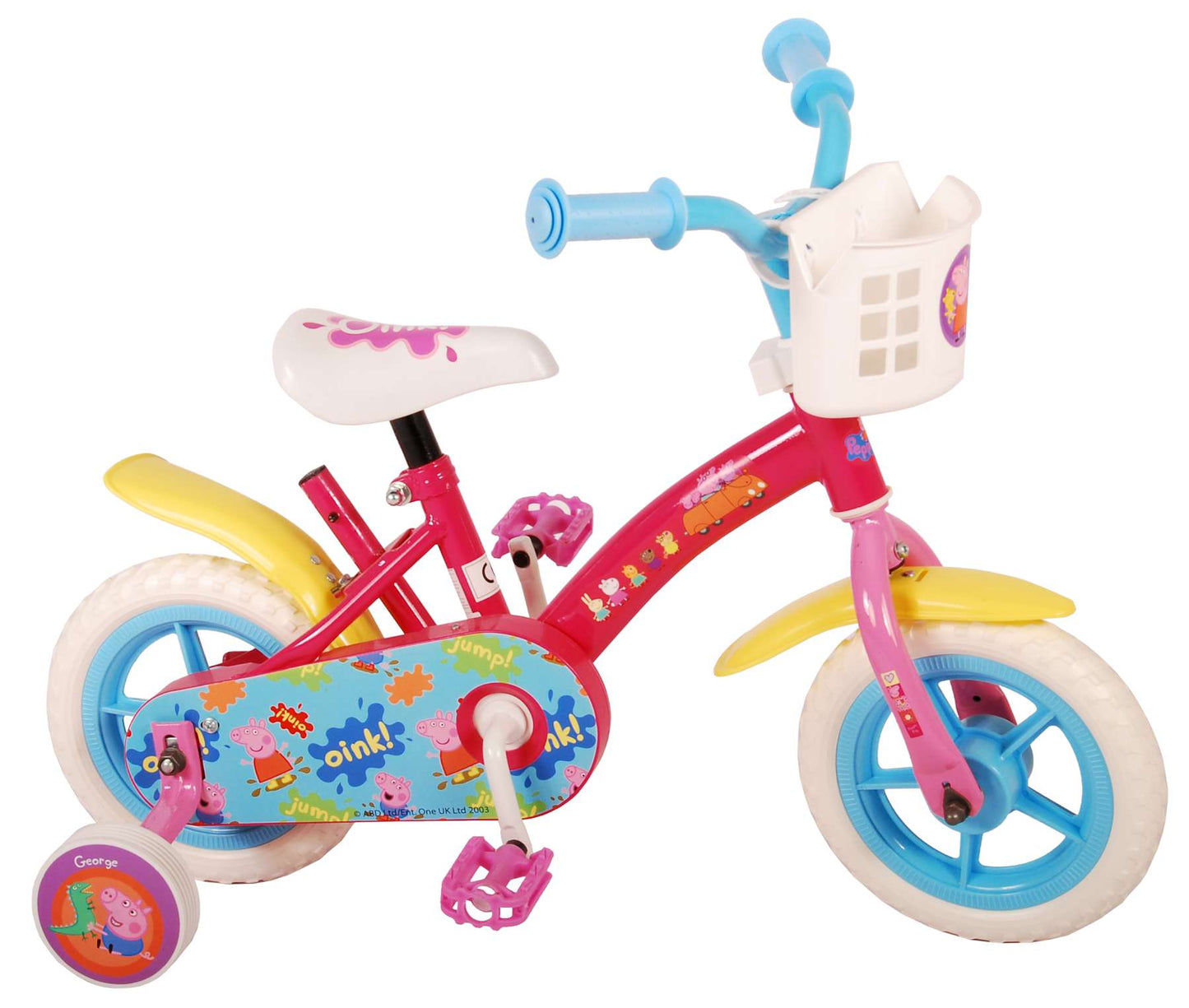 Peppa Pig Kinderfiets - Meisjes - 10 inch - Roze/Blauw - Doortrapper - Blauw, Roze - 2-4 jaar extra afbeelding 15