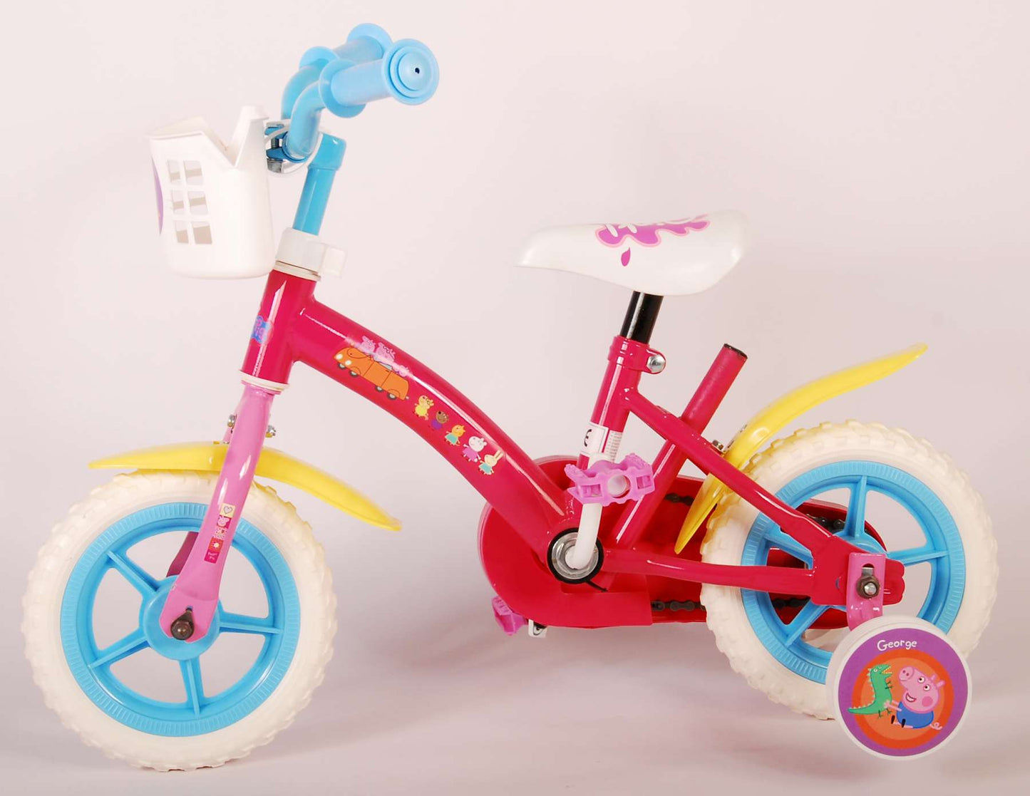 Peppa Pig Kinderfiets - Meisjes - 10 inch - Roze/Blauw - Doortrapper - Blauw, Roze - 2-4 jaar extra afbeelding 4