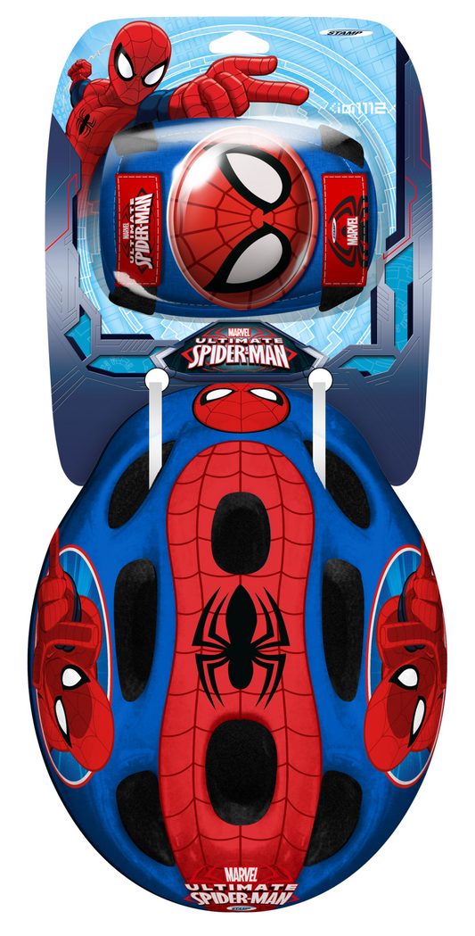 Helm + elleboog- & kniebeschermers SPIDER-MAN bij Fietstotaal