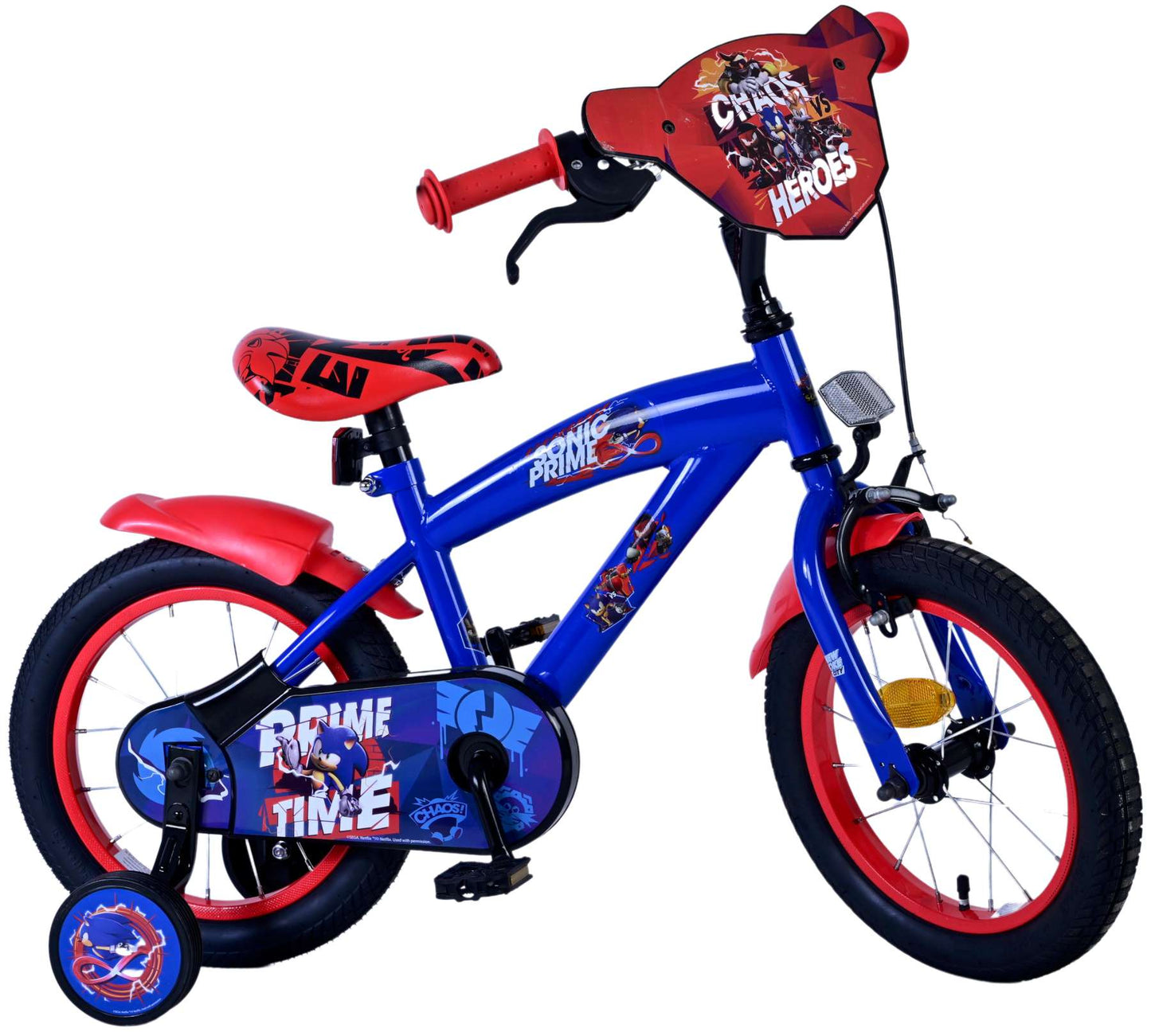 Sonic Prime Kinderfiets - Jongens - 14 inch - Blauw Rood - Blauw, Rood - 3-5 jaar extra afbeelding 3