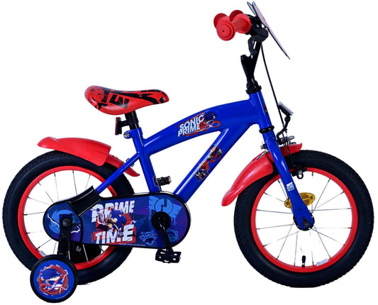 Sonic Prime Kinderfiets - Jongens - 14 inch - Blauw Rood - Blauw, Rood - 3-5 jaar bij Fietstotaal