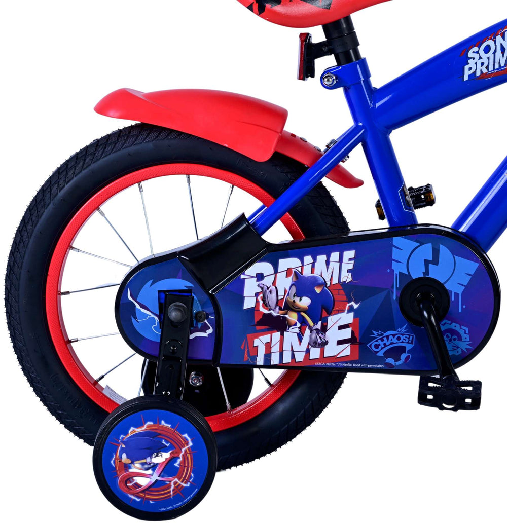 Sonic Prime Kinderfiets - Jongens - 14 inch - Blauw Rood - Blauw, Rood - 3-5 jaar extra afbeelding 4