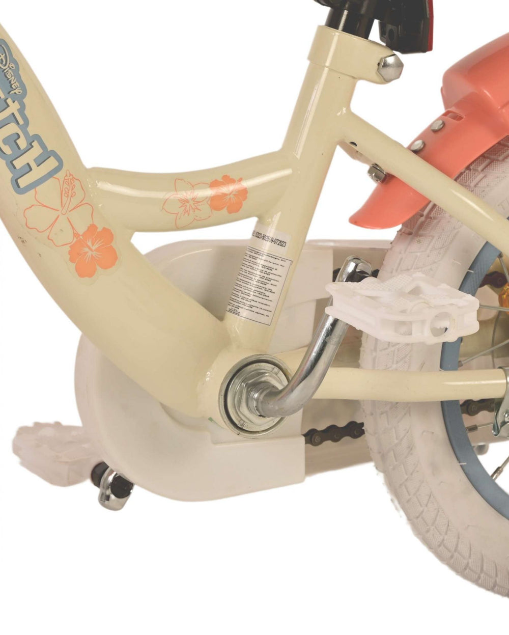 Disney Stitch Kinderfiets - Meisjes - 12 inch - CrÃ¨me Koraal Blauw - 3-5 jaar extra afbeelding 11