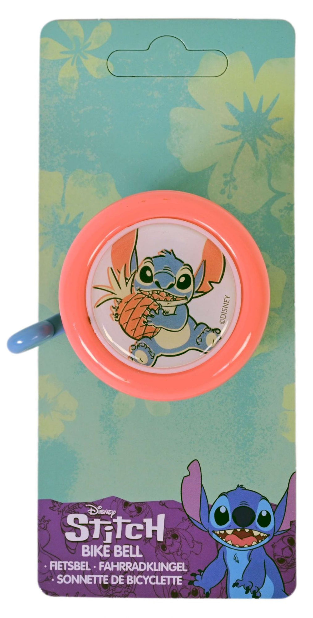 Disney Stitch Fietsbel - Roze / Koraal Blauw extra afbeelding 4