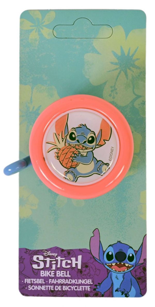 Disney Stitch Fietsbel - Roze / Koraal Blauw extra afbeelding 2