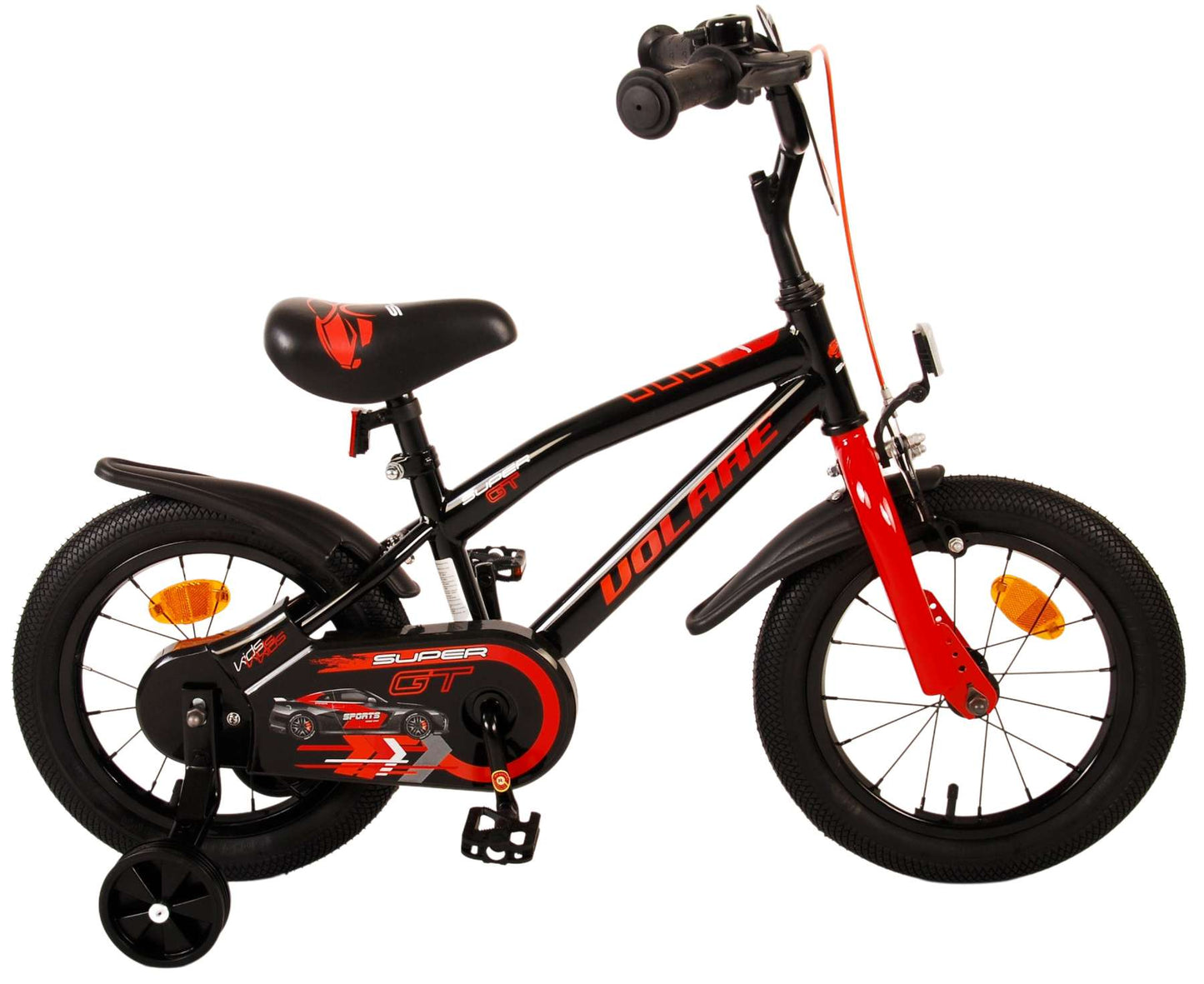 Volare Super GT Kinderfiets - Jongens - 14 inch - Rood - 3-5 jaar bij Fietstotaal