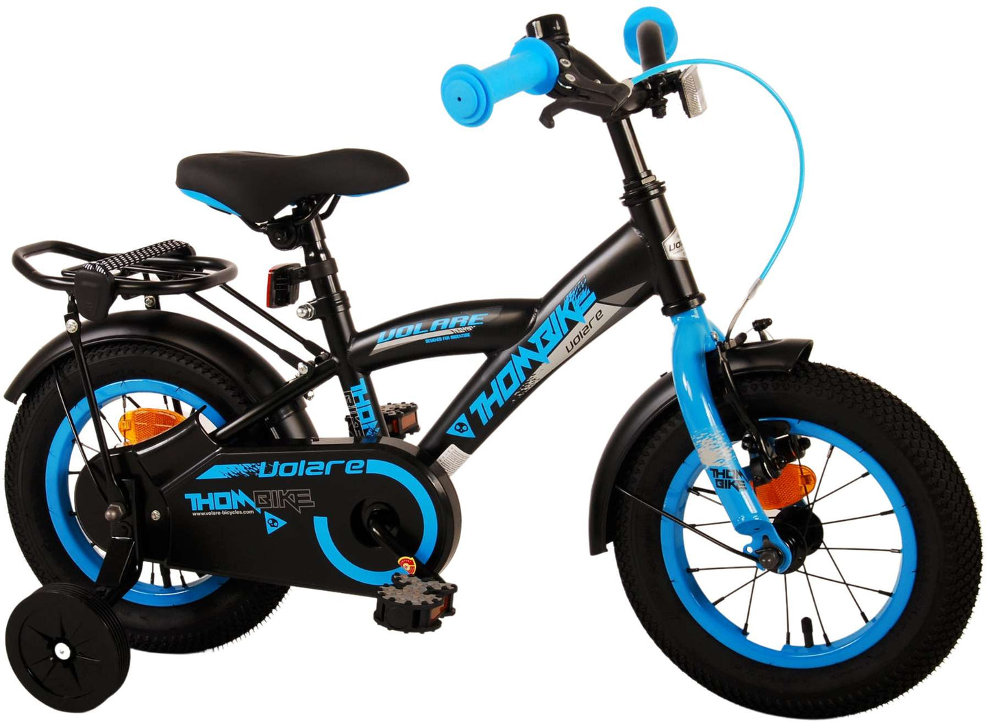 Volare Thombike Kinderfiets - Jongens - 12 inch - Zwart Blauw - Zwart, Blauw - 3-5 jaar extra afbeelding 3
