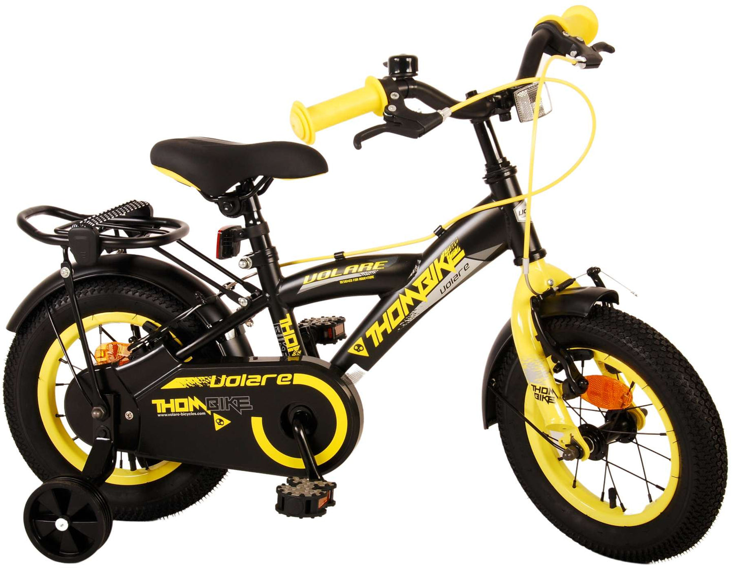 Volare Thombike Kinderfiets - Jongens - 12 inch - Zwart Geel - Zwart, Geel - 3-5 jaar extra afbeelding 4