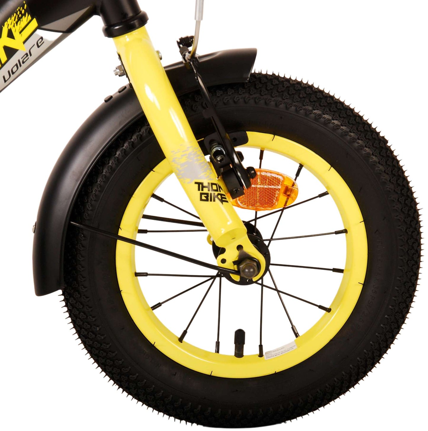 Volare Thombike Kinderfiets - Jongens - 12 inch - Zwart Geel - Zwart, Geel - 3-5 jaar extra afbeelding 6
