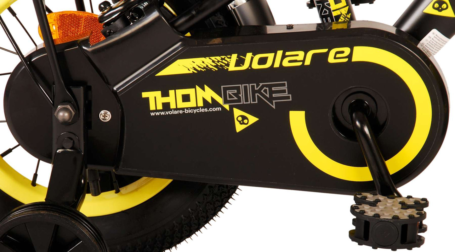 Volare Thombike Kinderfiets - Jongens - 12 inch - Zwart Geel - Zwart, Geel - 3-5 jaar extra afbeelding 7