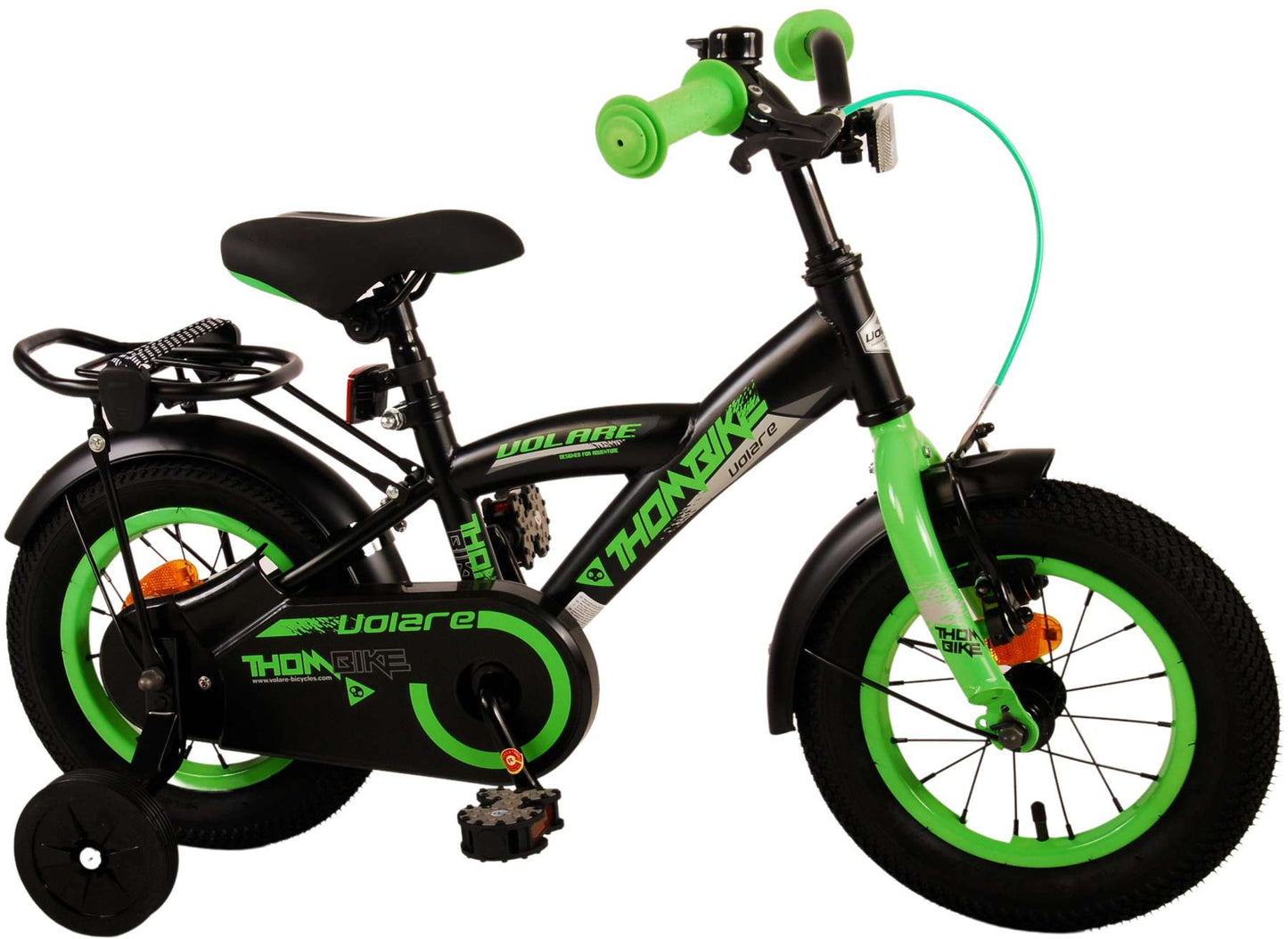 Volare Thombike Kinderfiets - Jongens - 12 inch - Zwart Groen - Zwart, Groen - 3-5 jaar extra afbeelding 3