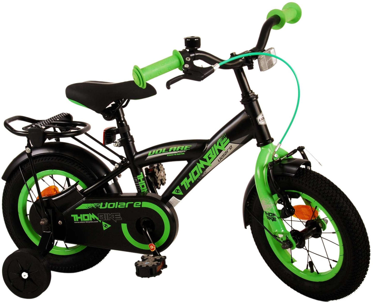 Volare Thombike Kinderfiets - Jongens - 12 inch - Zwart Groen - Zwart, Groen - 3-5 jaar extra afbeelding 4