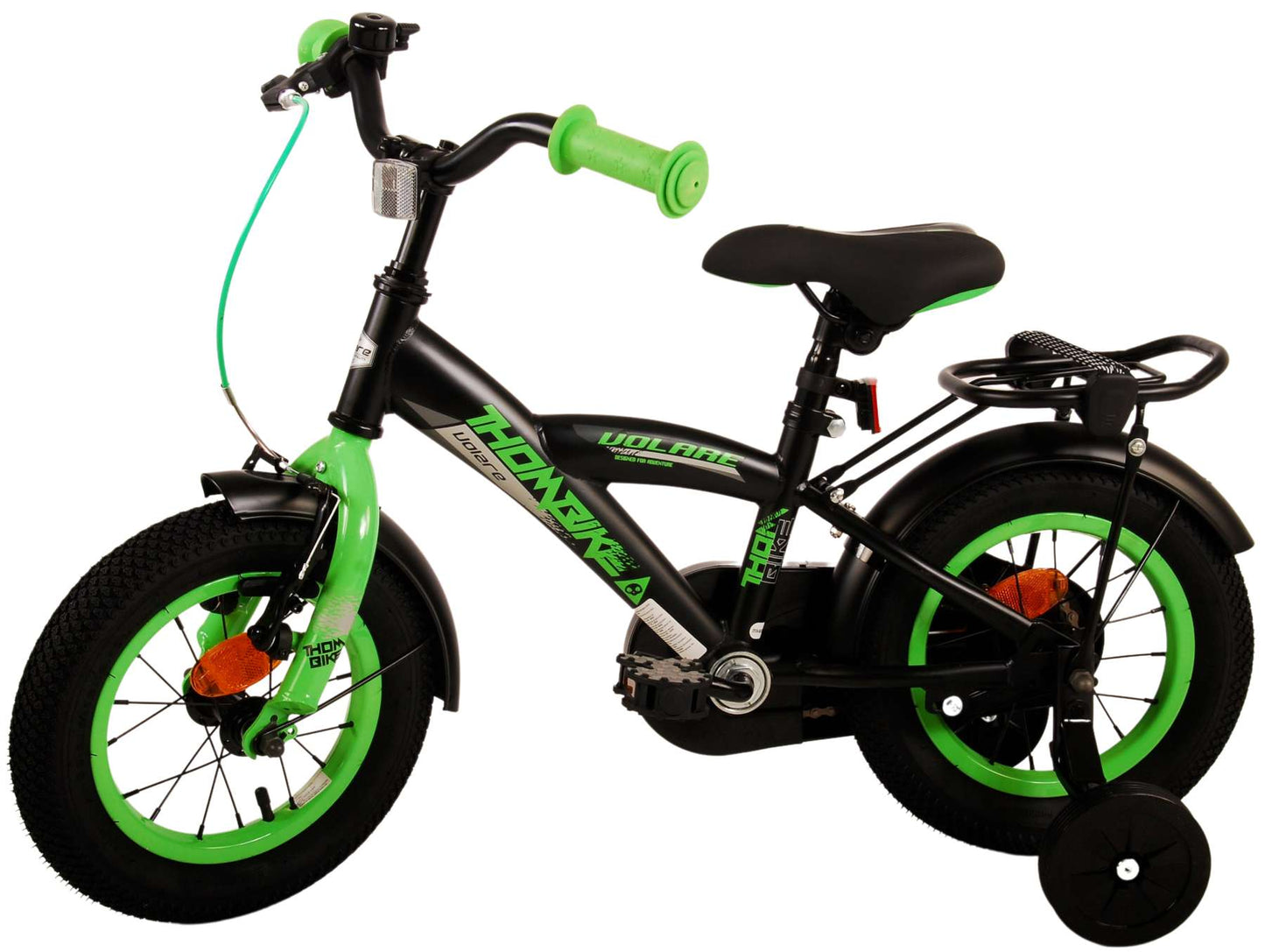 Volare Thombike Kinderfiets - Jongens - 12 inch - Zwart Groen - Zwart, Groen - 3-5 jaar extra afbeelding 15