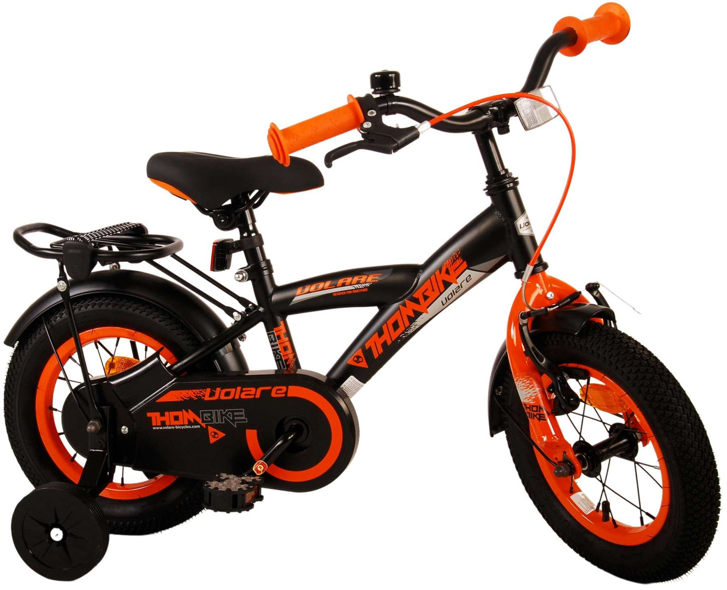 Volare Thombike Kinderfiets - Jongens - 12 inch - Zwart Oranje - Zwart, Oranje - 3-5 jaar extra afbeelding 4