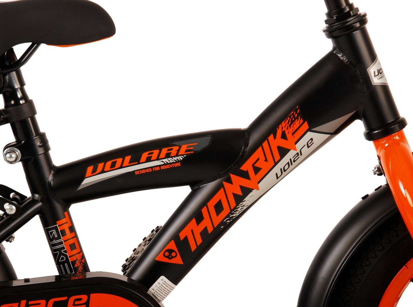 Volare Thombike Kinderfiets - Jongens - 12 inch - Zwart Oranje - Zwart, Oranje - 3-5 jaar extra afbeelding 8