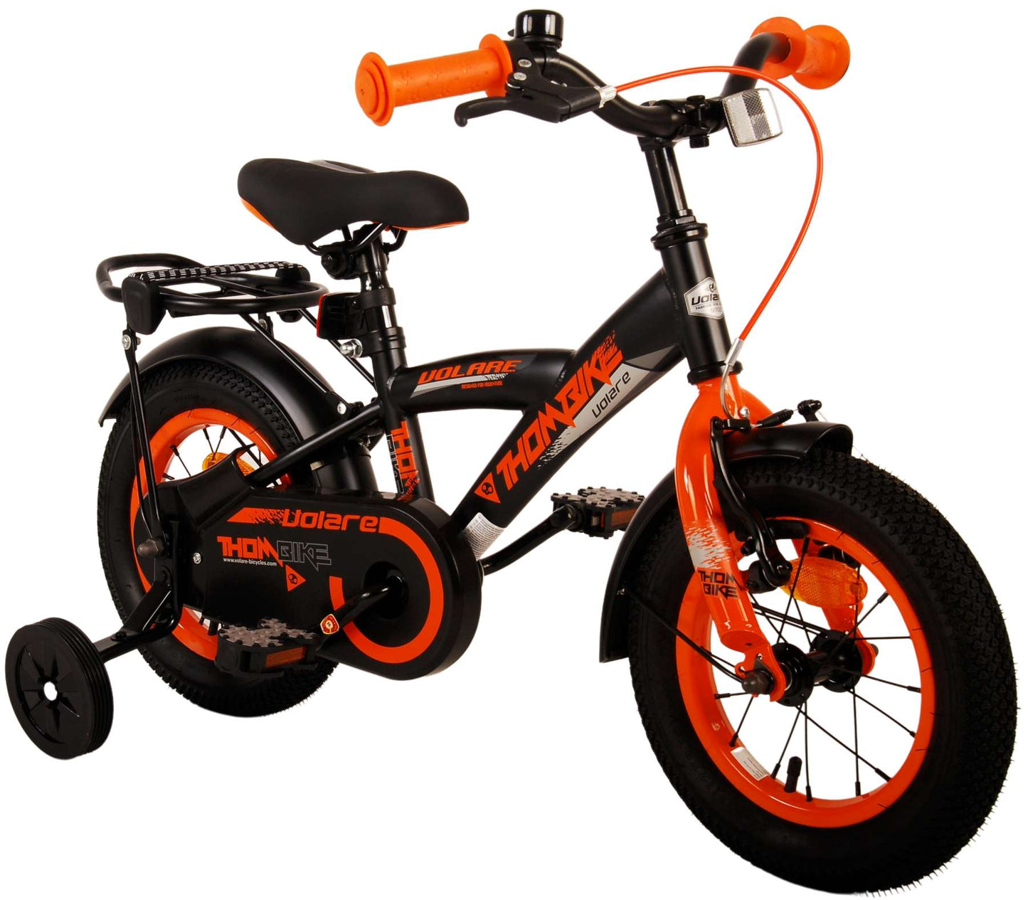 Volare Thombike Kinderfiets - Jongens - 12 inch - Zwart Oranje - Zwart, Oranje - 3-5 jaar extra afbeelding 11