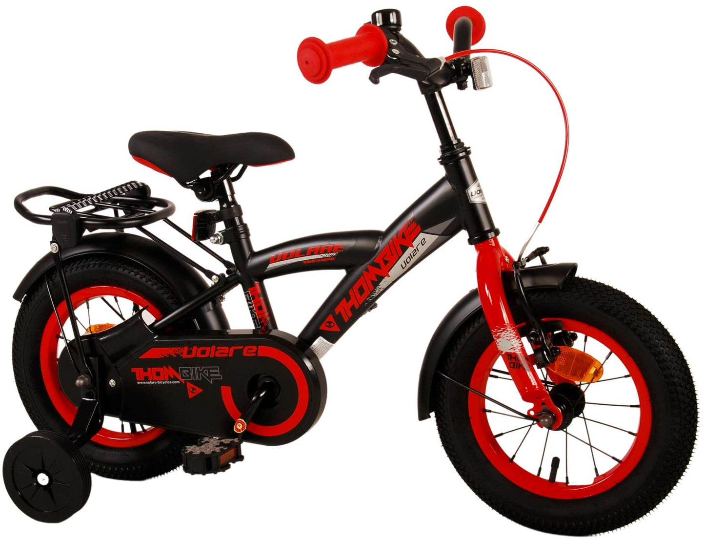 Volare Thombike Kinderfiets - Jongens - 12 inch - Zwart Rood - Zwart, Rood - 3-5 jaar extra afbeelding 3