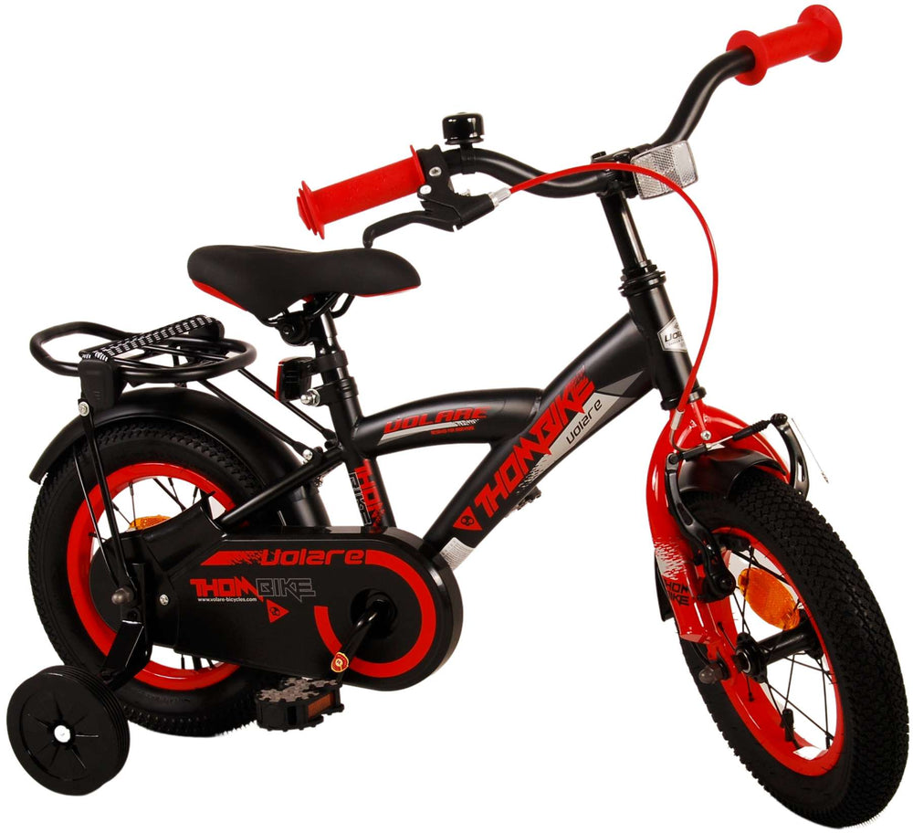 Volare Thombike Kinderfiets - Jongens - 12 inch - Zwart Rood - Zwart, Rood - 3-5 jaar extra afbeelding 4