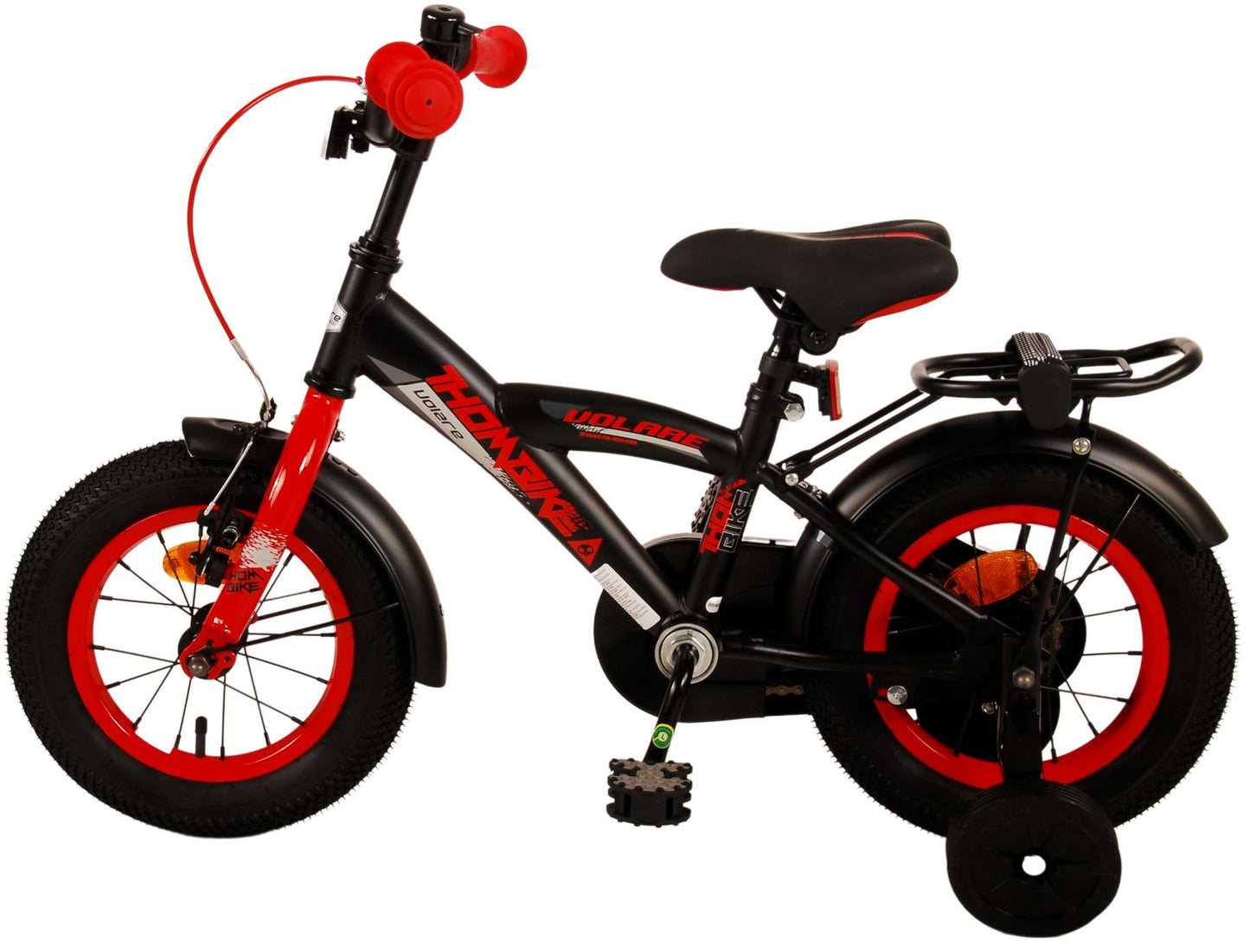 Volare Thombike Kinderfiets - Jongens - 12 inch - Zwart Rood - Zwart, Rood - 3-5 jaar extra afbeelding 14