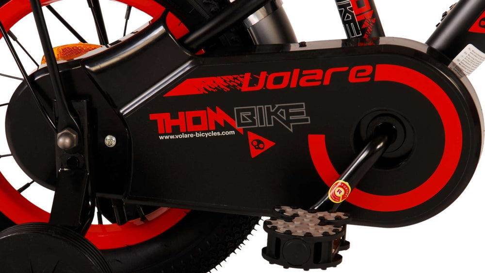 Volare Thombike Kinderfiets - Jongens - 12 inch - Zwart Rood - Zwart, Rood - 3-5 jaar extra afbeelding 7